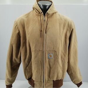 Carhartt Men's Brown Hooded Bomber Jacket